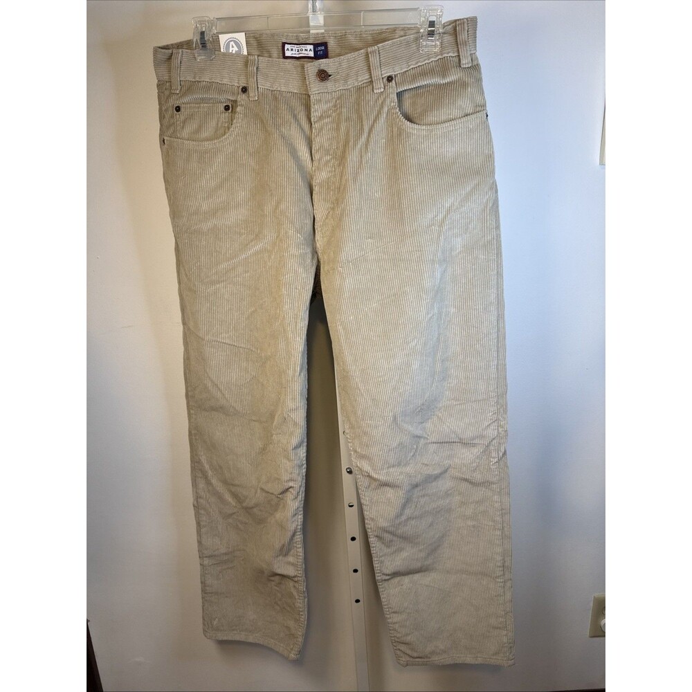 NEW Arizona Jean Co Baggy Big Corduroy Tan Pants size 36x30
